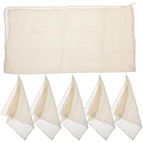 Beaupretty 6pcs Pure Cotton Cheesecloth Kitchen Filter Cloth for Tofu Straining and Draining, 40x40cm Reusable Food Strainer Fabric for Cooking and Homemade Tofu