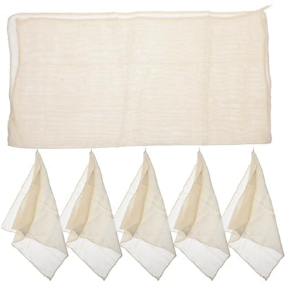 Beaupretty 6pcs Pure Cotton Cheesecloth Kitchen Filter Cloth for Tofu Straining and Draining, 40x40cm Reusable Food Strainer Fabric for Cooking and Homemade Tofu