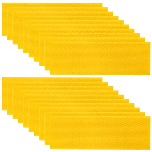 Beehive Wax Coated Foundation Sheet,5-5/8-Inch Medium Beeswax Foundation Sheets,20 Pcs Plastic Bee Hive Foundation Sheet,Beehive Foundation Sheet Fit Medium Frame Beekeeping Supply - color: 20pcs-Super