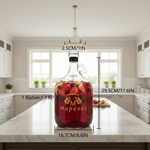 1 Gallon Home Brewing Making Kit for Beer, Wine, Mead & Cider, Glass Carboy Fermenter with Brew Bag, Hydrometer, Bung & Airlock,Siphon, Funnel, Temp Strip,Beginners/Starter Brew Set