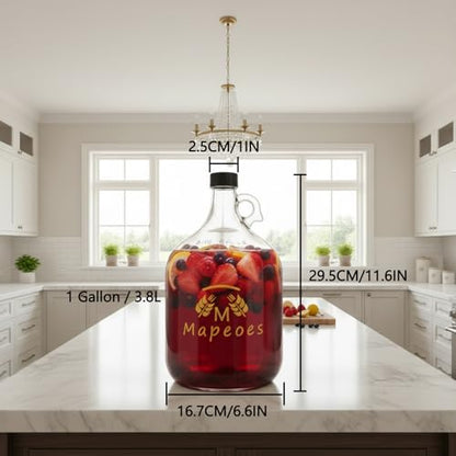 1 Gallon Home Brewing Making Kit for Beer, Wine, Mead & Cider, Glass Carboy Fermenter with Brew Bag, Hydrometer, Bung & Airlock,Siphon, Funnel, Temp Strip,Beginners/Starter Brew Set