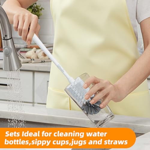 2 Pack 14 Inch Bottle Brush & 12 Inch Straw Brush Cleaner Set - Heavy Duty Kitchen Bottle Brushes for Cleaning Water Bottles, Baby Bottles, Mugs, Sippy Cups & Tumblers, Lab Use - size: with 6.4mm Straw Brush