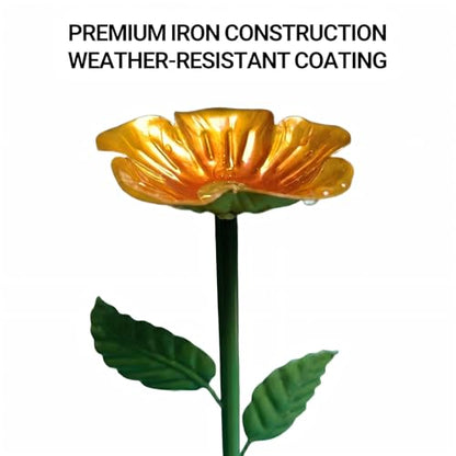 Bee Watering Station for Garden,Metal Bee Bath with Flower Design,Colorful Pollinator Watering Station,4-Pack
