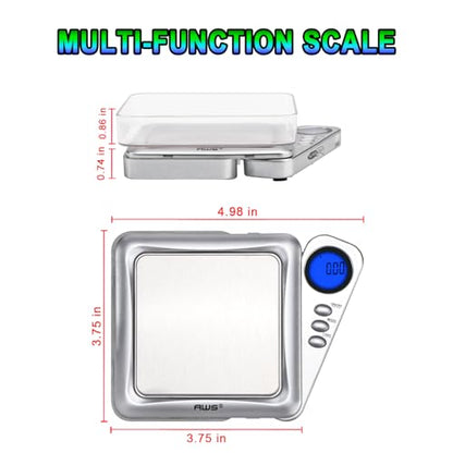 American Weigh Scales 200g x 0.01g Digital Pocket Gram Scale-Blade Series | Precision Mini Scale 0.01g Accuracy, Pocket Scale for Kitchen, Gold, Gems & Coin Scale, Smart Digital & Compact Scale - color: Silver, size: 200g x 0.01g