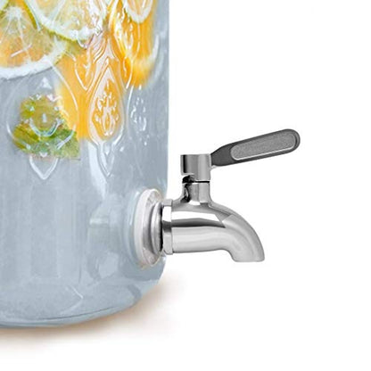 Vila Replacement Spigot for Beverage & Water Dispenser, Stainless Steel No-Rust Spout Faucet, Excellent Continuous Flow, Sturdy Alternative for Flimsy Plastic Taps, Fits Most Water Jugs, Mason Jars