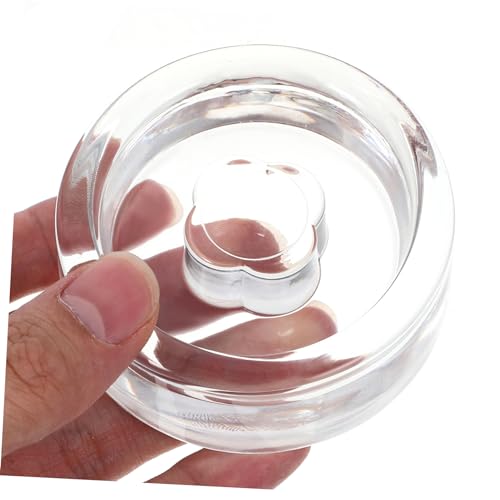 SOLUSTRE Glass Fermenting Weight for Wide Mouth Mason Jars with Easy Grip Handle Lightweight Pickle Jar Lid for Kimchi Sauerkraut Safe Household Fermentation Accessory