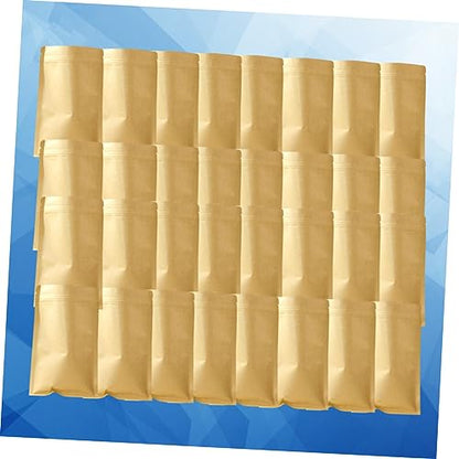 100pcs Kraft Paper Stand up Bag Self-sealing Food Storage for Cheese Shop Cafe Takeout Catering Retail Sealed