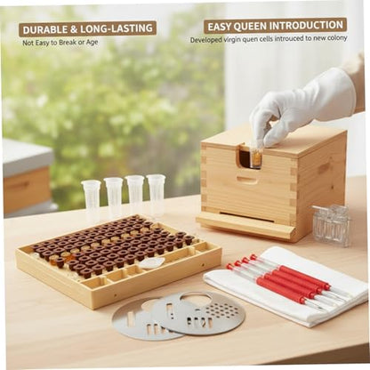 Beekeeping Supplies Kit, Plastic Queen Rearing System with Grafting Tool, Cell Cups, and Beehive Accessories for Hive Management, Grafting Tool