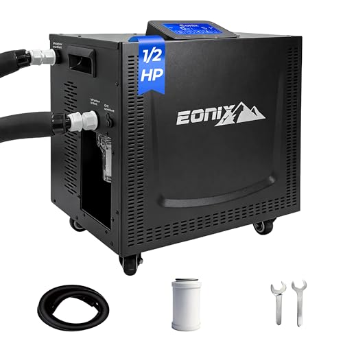 EONIX 1/2HP Upgraded Cold Plunge Chiller,Ice Bath Water Chiller for Cold Plunge Tubs,Built-in Filter & Water Pump, Insulated Hoses,Quiet Operation,Ice Bath Chiller for Cold Therapy Recovery 110V - color: 1/2 Hp