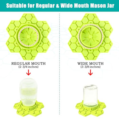 2 Pack Bee Feeder for Mason Jar, Silicone Bee Watering Station, Compatible with Regular and Wide Mouth, Bee Feeders for Hives, Beekeeping Supplies, Bee Waterer for Outside Garden(Yellow) - color: Yellow-2pack