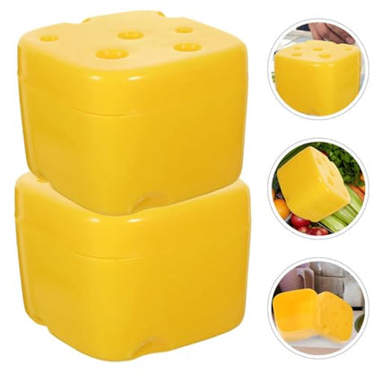 BESPORTBLE 2pcs Cheese Storage Boxes with Lid Design for Refrigerator Airtight Cheese Holder and Dairy Container Food-grade Preservation Containers for Kitchen and Restaurant Use