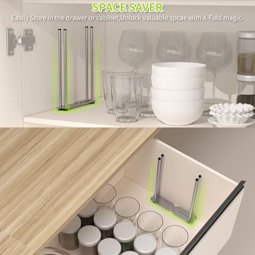 Plastic Bag & Bottle Drying Rack, Multifunctional Wine Decanter Holder, Collapsible Countertop Stand - size: Small