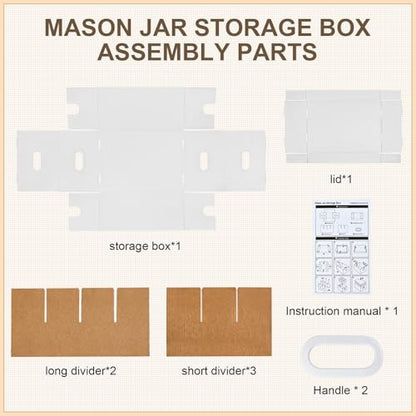 3 Pcs White Canning Jar Storage Boxes, Fits 32 oz Regular or Wide Mouth Jars, 12 Cells, Mason Jar Organizer - color: 3pcs White