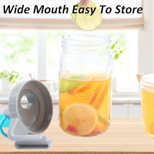 Mason Jar Pitcher Wide Mouth 32 OZ 2 Pack Glass Pitcher With Handle And Pour Spout Lid Airtight And Leakproof Water Jug With Flip Cap For Iced Coffee, Milk, Beverage, Lemonade, Iced Tea - color: 32 OZ 2PC
