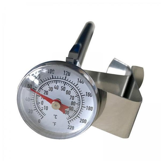 2xMilk Thermometer for Steaming Thermometer with Clip & Sleeve Pocket Dial Thermometer for Tea Cheese Drinks Beverage, Argent, 2
