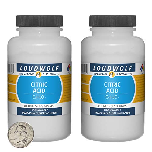 Citric Acid / 1 Pound / 2 Bottles / 99.8% Pure USP Food Grade/Fine Powder - size: 1 Pound in 2 Bottles