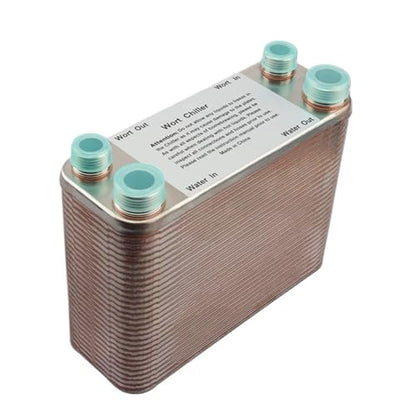 60 Plate Wort Chiller,Stainless Steel 304 Garden Hose Thread Plate,Homebrewing Plate Heat Exchanger,3/4 NPT Port