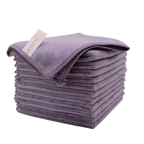 Premium Microfiber Cleaning Cloths, 12 Pack, 400 GSM Ultra Absorbent Lint-Free Reusable Towels for Kitchen, Glass, Countertops& Household Cleaning, 12" x 12" Kitchen Grey - color: Grey