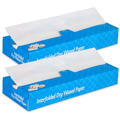Fit Meal Prep 1000 Sheets 15 x 10.75” Dry Wax Paper Sheets for Food, Greaseproof Sandwich Wrapping, Interfolded Deli Wax Paper for Fries, Burgers, Food Basket, Made in USA - size: 15 x 10.75"