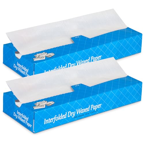Fit Meal Prep 1000 Sheets 15 x 10.75” Dry Wax Paper Sheets for Food, Greaseproof Sandwich Wrapping, Interfolded Deli Wax Paper for Fries, Burgers, Food Basket, Made in USA - size: 15 x 10.75"