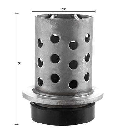 DZQ Perforated Casting Flask Vacuum Casting, 304 Stainless Steel Flanged with Rubber Sprue Base, Various Sizes for Metal Casting (3" x 5") - size: 3" x 5", style: Height: 5in