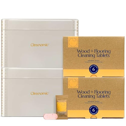 CLEANOMIC Wood and Flooring Cleaning Tablets and Tablet Tin Bundle (2 Pack) - size: 3 Count (Pack of 4)