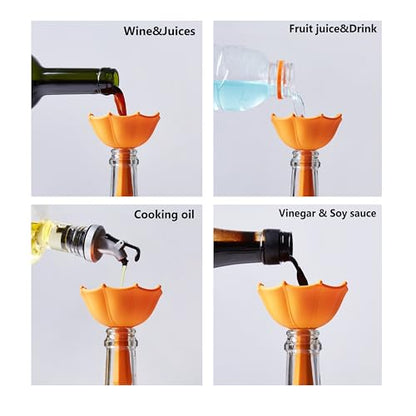 Mushroom Umbrella Funnel, for Filling Bottles or Containers Red Wine, Juice, Milk, Beverages, Silicone Collapsible ，New Year Christmas Birthday Gifts Creative and Practical Gifts(Green)
