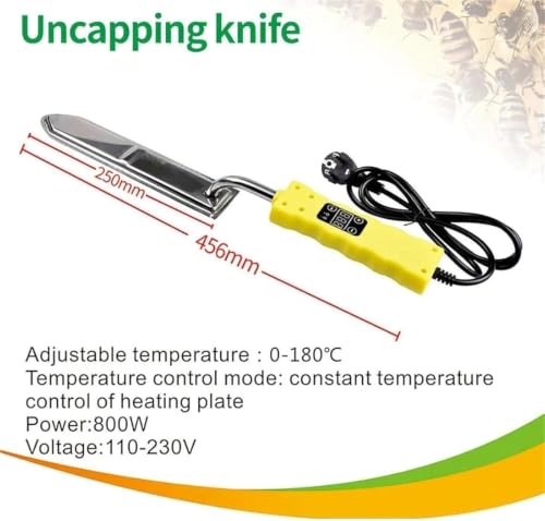 Stainless Steel Electric Honey Uncapping Knife with Digital Display, Insulated Handle, Fast Heating Beekeeping Wax Scalper Tool for Comb Extraction