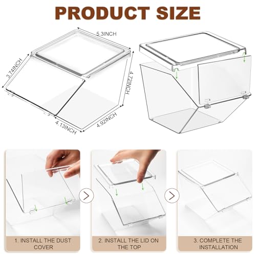 Yerliker 8 Pcs Clear Plastic Storage Bins with Lids Large Stackable Pantry Storage Organizer Bins Kitchen Organization Cabinet Organizers Ideal Containers for Fridge Kitchen abinets Bathroom