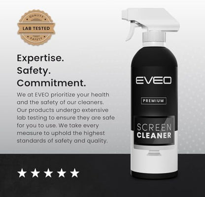 EVEO® Screen Cleaner Spray Kit (Streak-Free) TV Screen Cleaner for Smart TV, LCD, LED, OLED | Computer Screen Cleaner Spray and Wipe Microfiber Cloth - TV, Monitor, Laptop, iPad, Car - 6.7oz 2 Pack - size: 2 Pack