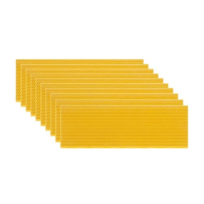 Honey Lake 10-Pack Medium Beehive Foundation Sheets for Langstroth Frames, Beeswax Coated Food-Grade Plastic, Honeycomb Pattern Beekeeping Foundation (Yellow) - color: 10-Medium-Yellow