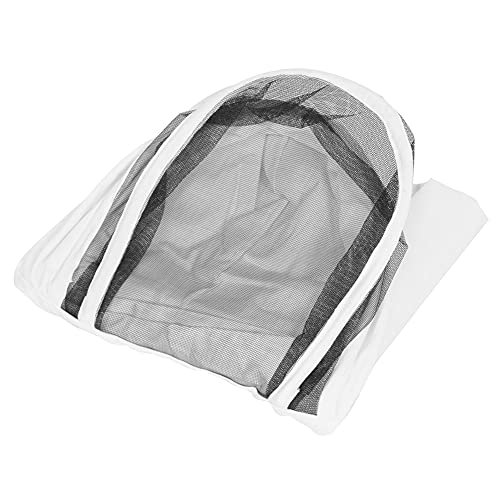 Beekeeping Veil Jacket, Polyester Cotton, Foldable Bee Suit, Protective Clothing for Beekeepers, Medium Ventilated Hood (White) - color: White