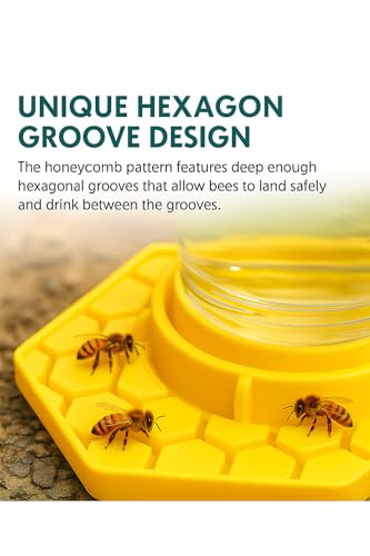 2 Pack Bee Watering Station for Garden, Orange Bee Feeder and Waterer Compatible with Regular & Wide Mouth Canning Jars(Jar Not Included), Small-Hole Honeycomb Tray Honey Bee Feeder for Outside