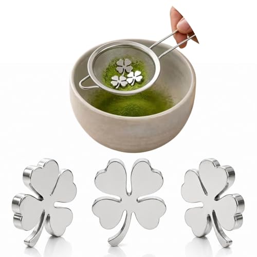 Matcha Sifting Beads 316L Stainless Steel Mini Sifter Balls for Matcha Powder, Four Leaf Clover Tea Strainer Beads for Clump Free Mixing, Matcha Accessories for Tea Set, Fine Mesh Sieve Tool Gift