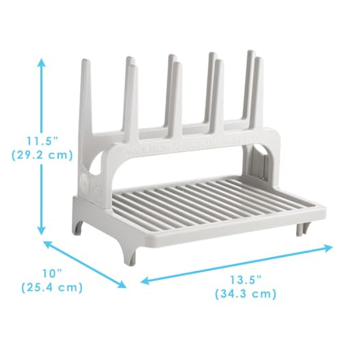 PopYum Gray Space Saving Drying Rack from 100% Recycled Bottles | Space Saving, Made from 100% Recycled Bottles, Countertop, For Baby Bottle, Plastic Bags, Cups, Glass, Tumblers, Compact - color: Gray