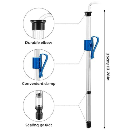 Auto Siphon 14 Inch Homebrew Siphon Pump with Tubing and Clamp, Clear Wine Making Kit for Small Batch Beer Kombucha, Filter Screen