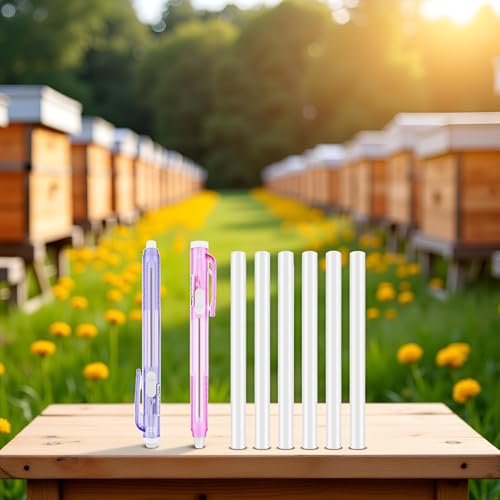 6Pcs Purple Retractable Mechanical Eraser Pen,Pen-Style Erasers with Replacement Eraser Refills Mechanical Eraser for School Home Office Writing Drawing,Erasers and Correction Products