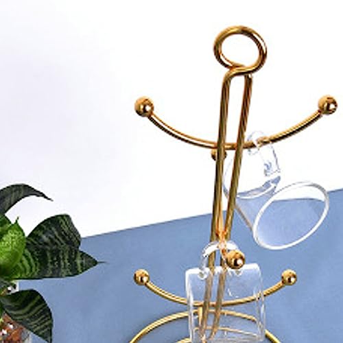 Luxshiny Gold Mug Tree Hanging Cup Holder Tree Shape Draining Cup Shelf for Coffee Mugs Cups and Bottles Air Drying Rack for Kitchen Organization 13.38 X 6.29 X 6.29 in
