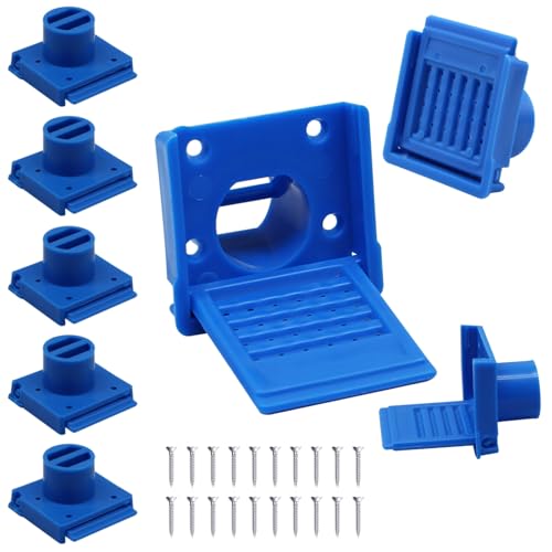Bee Hive Entrance Gates, 8 Pcs Open and Close Beekeeping Entrance Reducer, Blue Beehive Ventilation Window, Plastic Bee Hive Entrance Disk Gate Hive Beehive Kit - color: Blue
