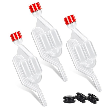 3 Pieces S-Shape Airlocks,Homebrew Bubble Airlock Carboys Stopper & Fermenter Seal Valve with Food Grade Grommets Wine Making(3 pack) - color: 3 pack