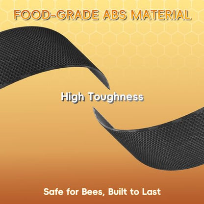 20PCS Black Natural Beeswax Coated Bee Frame Medium Foundation Sheets, Food-Grade Plastic Bee Hive Foundation for Medium Super Frames - color: Black, size: 20PCS