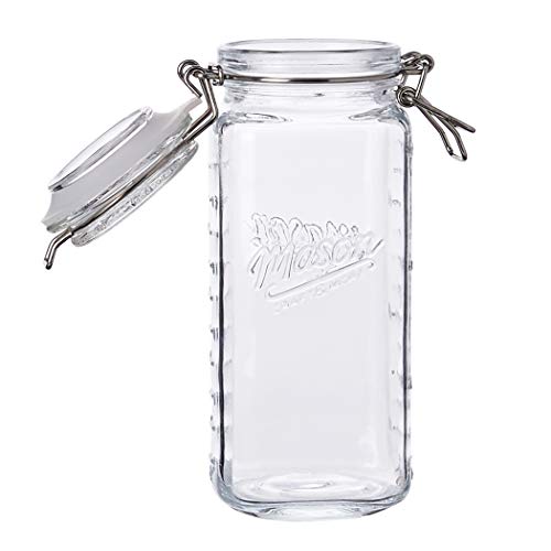 Mason Craft & More Airtight Kitchen Food Storage Clear Glass Clamp Jars, 22 Ounce (0.65 Liter) Mini Clamp Jar - size: 22 ounce (0.65 liter) Mini Jar - Pack of 1