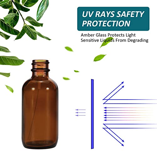 4 oz Amber Glass Spray Bottles for Essential Oils, Small Empty Fine Mist Spray Bottle,4 Pack with Funnel Dropper - style: 4 - Pack