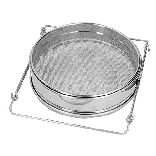 Honey Filter Stainless Steel Beekeeping Double Honey Sieve Strainer Apiary Equipment Durable Food Grade 304 Stainless Steel Honey Filter with Double Screen for Beekeepers and