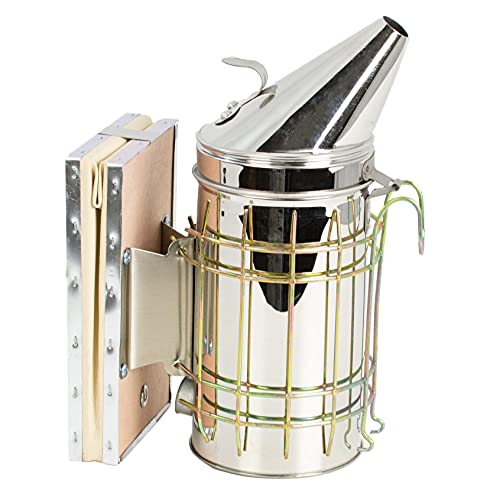 VIVO Large Stainless Steel Bee Hive Smoker, BEE-V001L | Heat Shield, Beekeeping Equipment, Tool Kit - size: Large