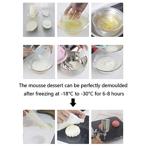 OCPO KITCHEN Cloud Silicone Mold for Baking Mousse Cake, Dessert, Pastry, Ice Cream, Pudding, Jelly, Cake Decoration Mold, Cloud Shape (6-Cavity) - style: Cloud (6-Cavity)