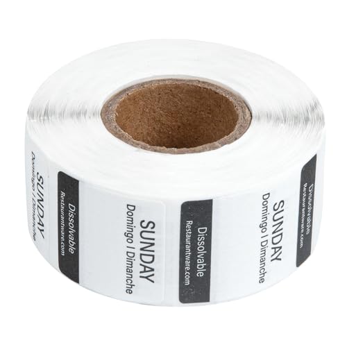 Restaurantware RW Smart 1 Inch x 1 Inch Food Rotation Labels 3500 Dissolvable Food Safety Labels - Premium Trilingual Paper Day Of The Week Labels For Food Storage Or Prep Weekly - style: 7-Day