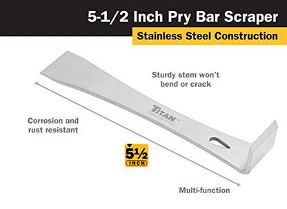 Titan Tools 11505 5-1/2-Inch Stainless Steel Pry Bar Scraper - size: One Size