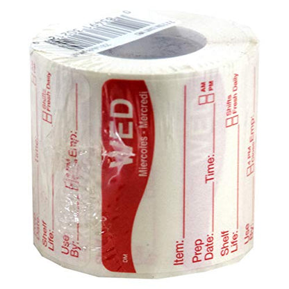 DayMark Safety Systems DissolveMark IT1122133 "WED" Day of The Week Label, 2" x 2", Red, Roll of 250 - size: 2 x 2 inch, style: Wednesday