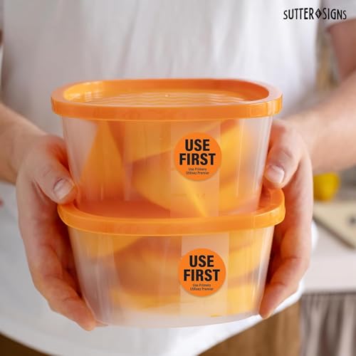 1000 Labels Use First Stickers for Food Service, 1.5-inch Wide, Orange by Sutter Signs - color: Orange